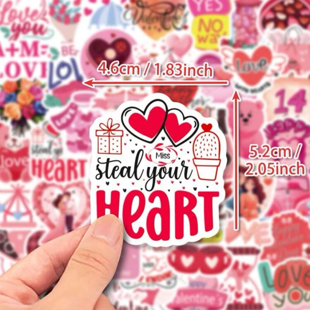 Valentine Love 50 Piece Vinyl Sticker Set - Picture 2 of 6
